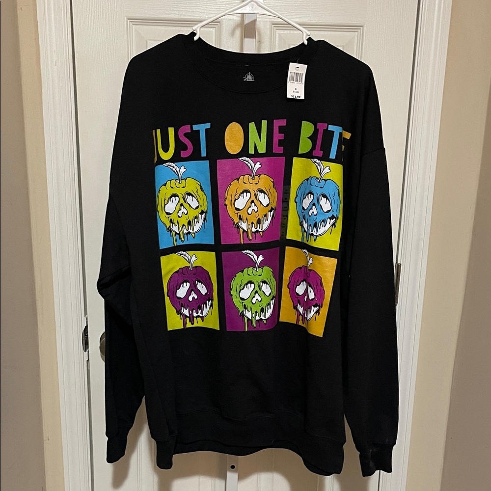 Disney Parks Snow White Just One Bite sweatshirt NWT - Picture 1 of 5